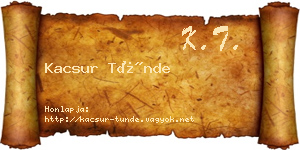Kacsur Tünde névjegykártya